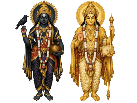 Sani and Guru planetary deities